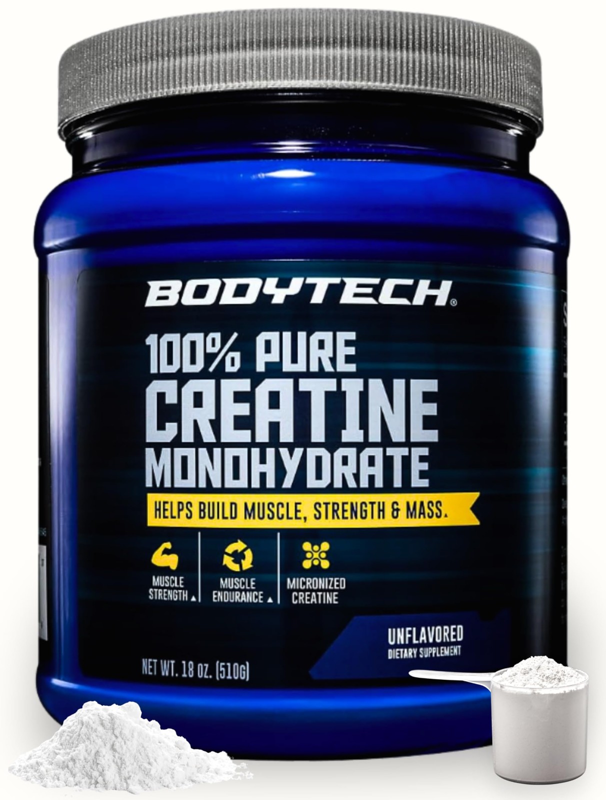 BodyTech Creatine Monohydrate Powder, 102 Servings (Pack of 1), No Color