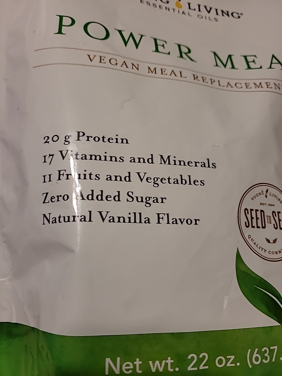 Young Living Essential Oils Power Meal Vegan Meal Replacement