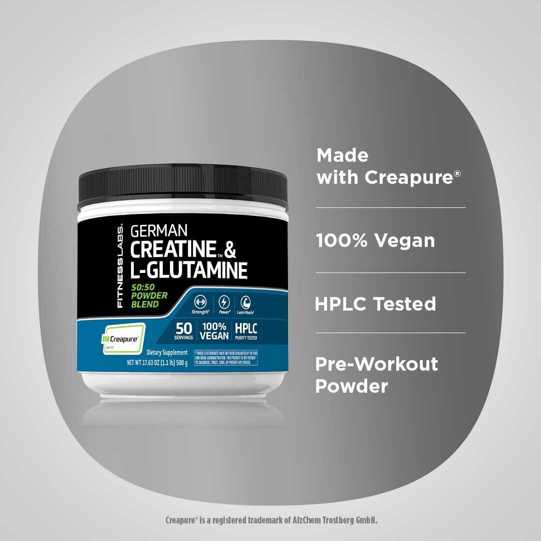 Fitness Labs German Creatine and L-Glutamine | 1.1 lbs | Monohydrate and Crea…