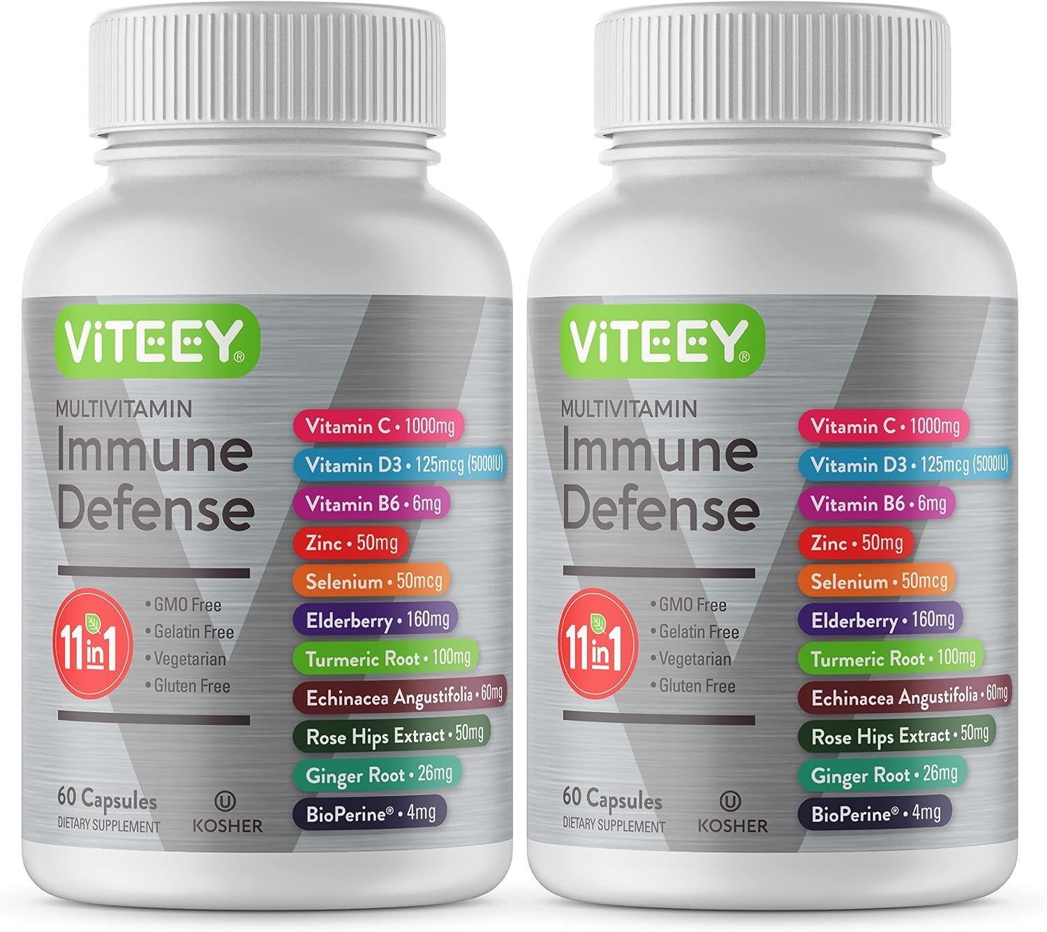 Viteey 11 in 1 Immune Support Supplement – Immune Defense | with Vitamin D3, B6,