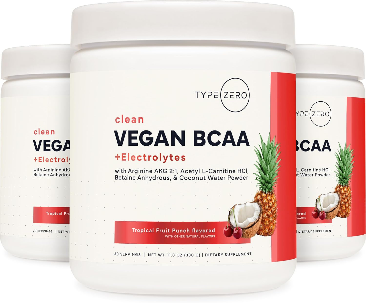 Ultra Clean Vegan BCAA Powder + Electrolytes (Tropical Fruit Punch | 6G) 2:1:1 S