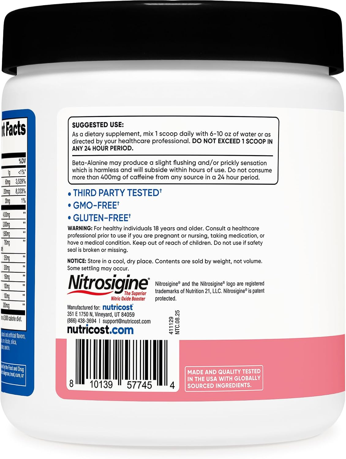 Pre-Workout Powder (Watermelon Candy) 30 Servings – Gmo-Free, Gluten-Free, Veget