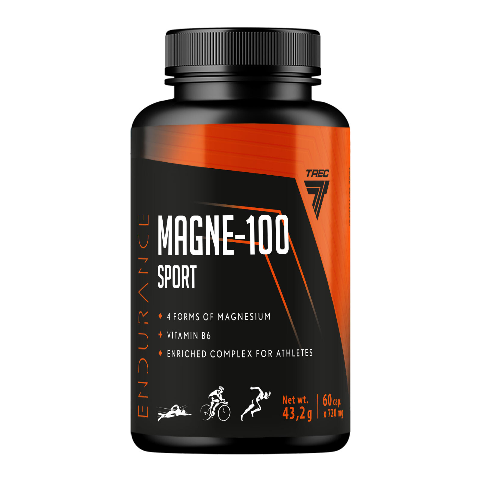 MAGNE-100 SPORT 60–360 Caps – Magnesium + B6 for Cramps, Energy & Recovery