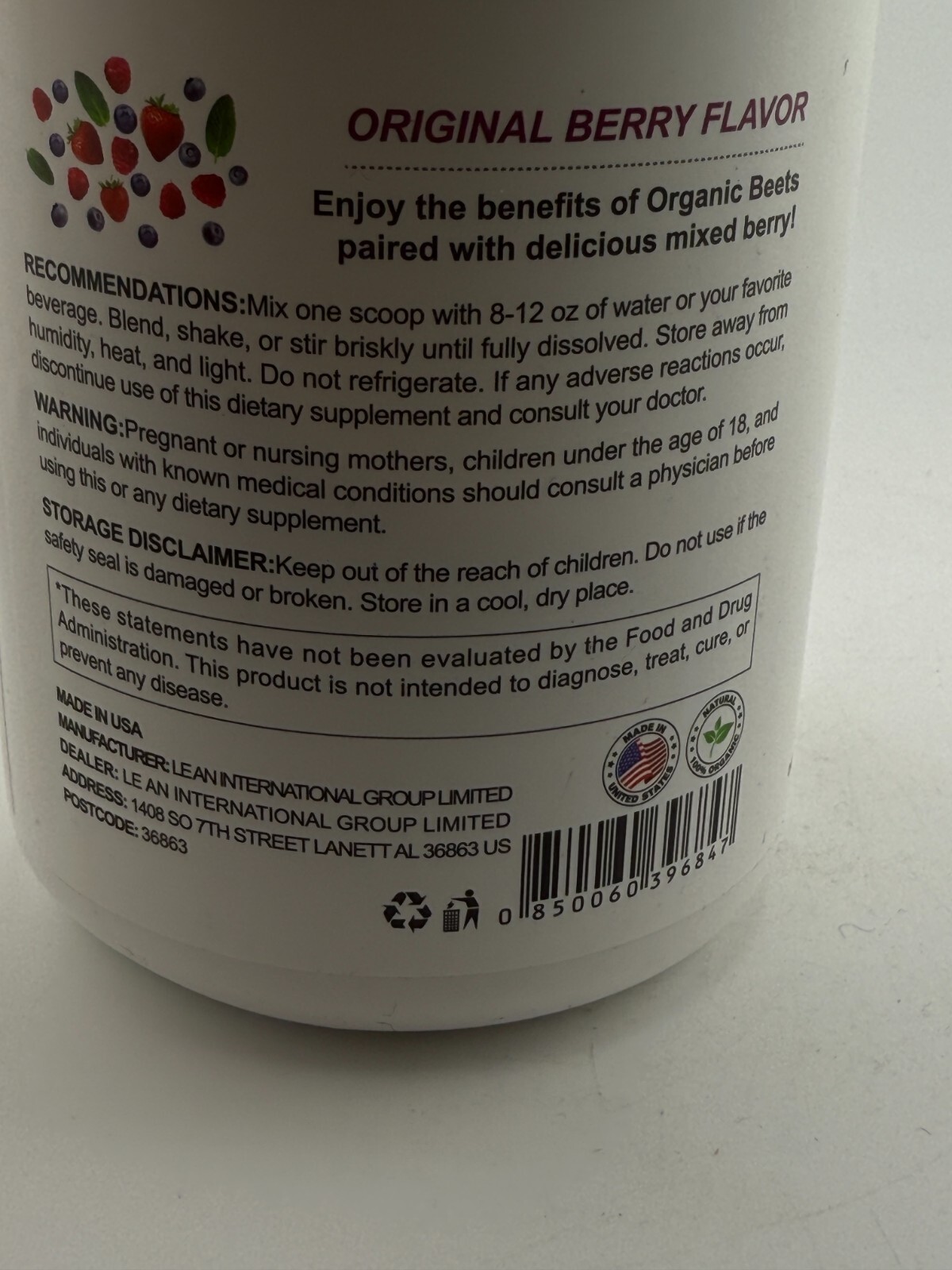 Nitric Oxide Mixed Berry Dietary Supplement. 09/2026