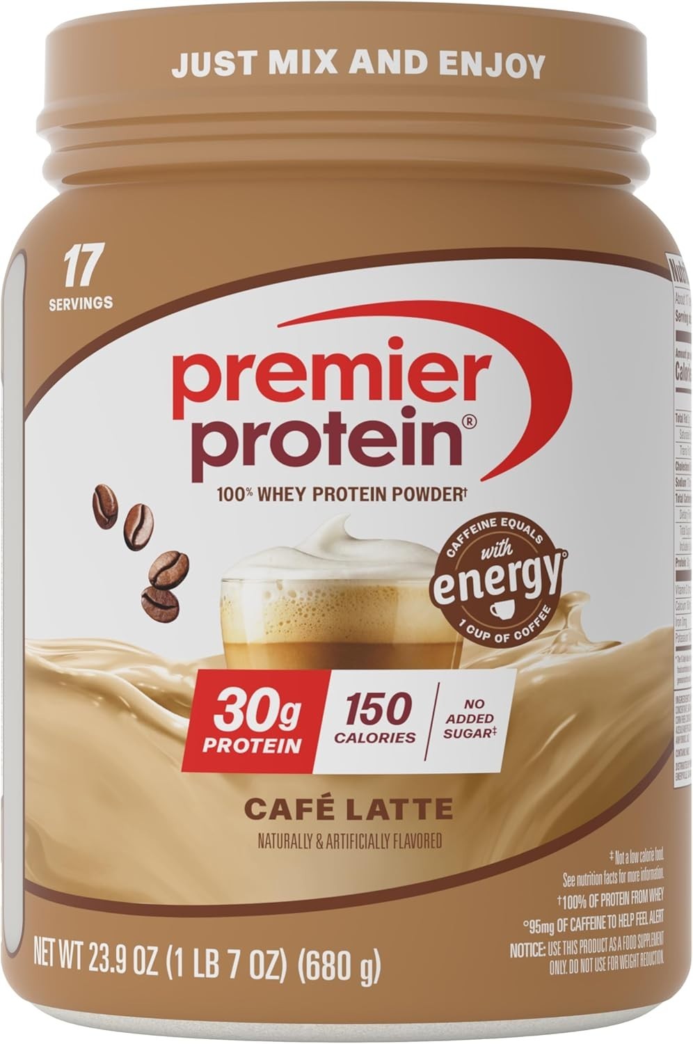 Premier Protein Powder Café Latte, 30g Protein 23.9 oz (17 Servings) Free SHIP.