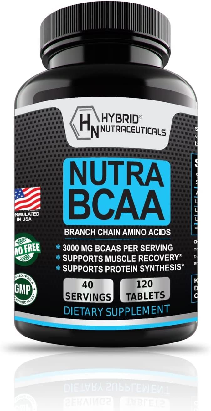 Nutra BCAAs Amino Acids, 3000mg Sugar Free Pre Workout without Ceatine, Non-GMO
