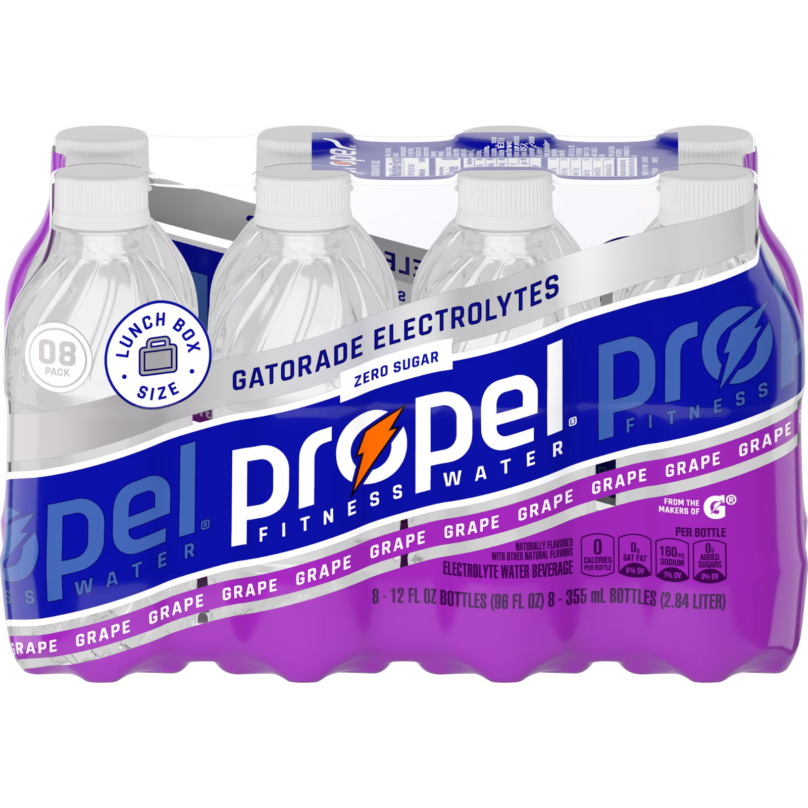 Grape Electrolyte Water Sports Drink Zero Sugar Hydration 12 fl oz 8 Pack