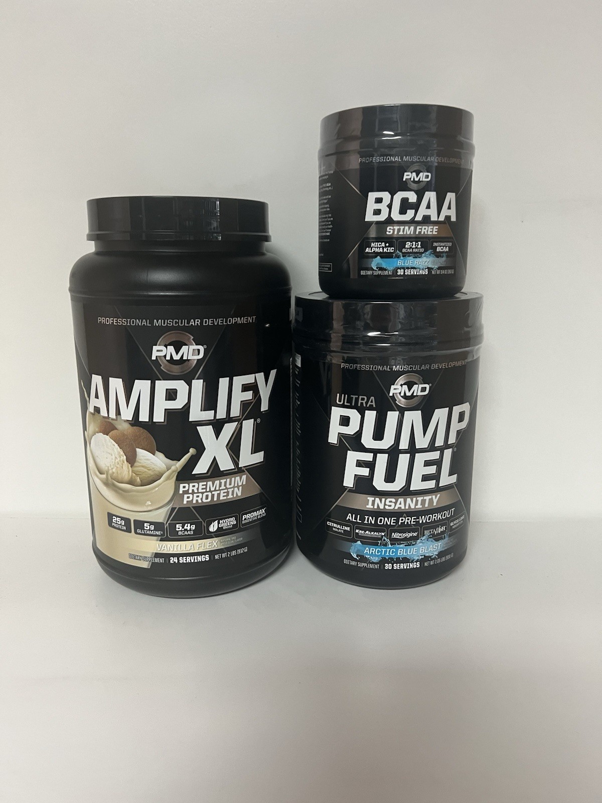 PMD Amplify XL Protein, BCAA, Citrulline, Stim Free Supplement Set, Vanilla Flex