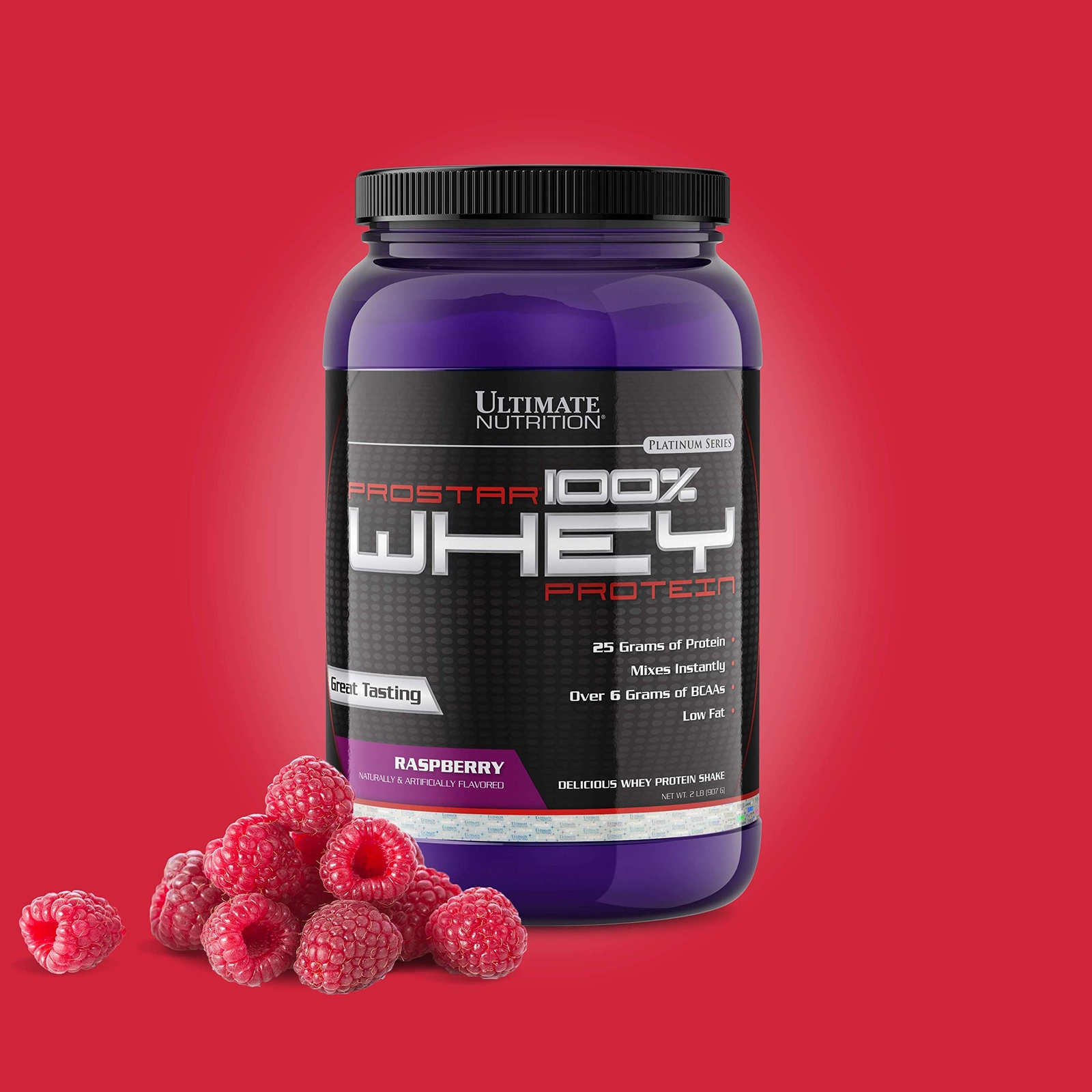 Prostar Whey Protein Powder 25 gm of Protein – 30 Servings, Raspberry, 2 lbs