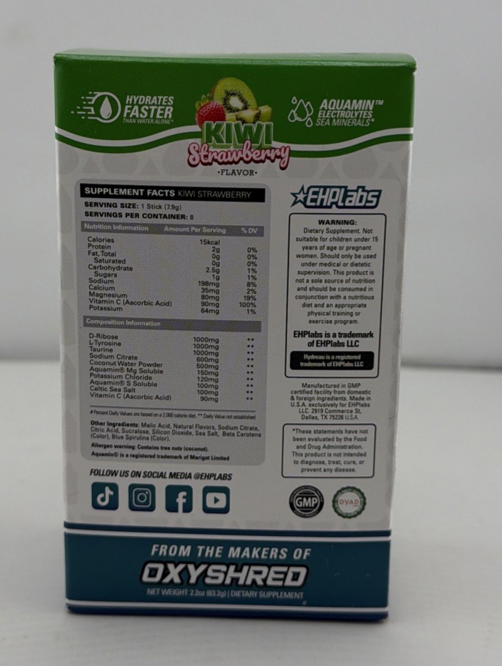 Hydralyte Sports Hydration Kiwi Strawberry Drink Mix 8 Pack Electrolytes.