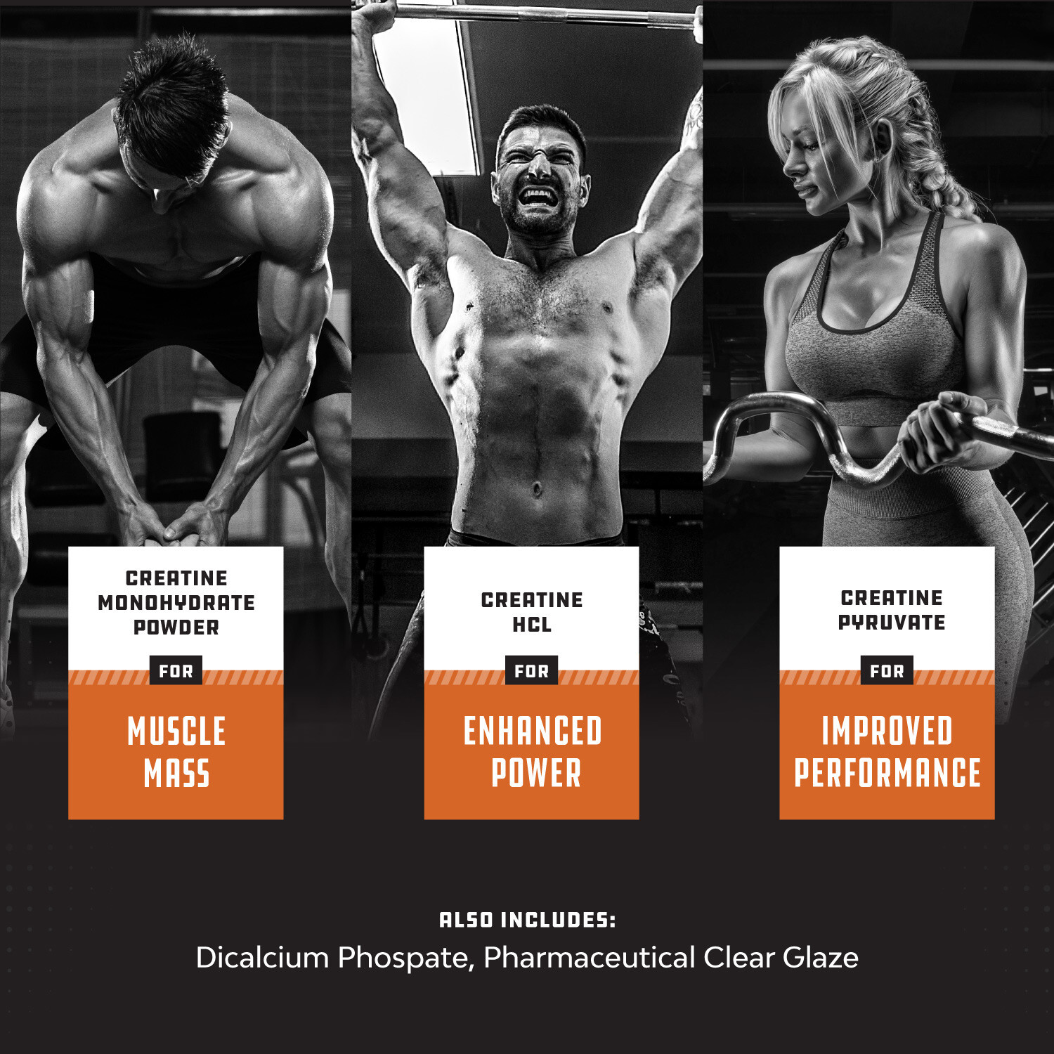 High Strength Tri Phase Creatine Pills – Muscle Mass Gainer and Recovery 240ct
