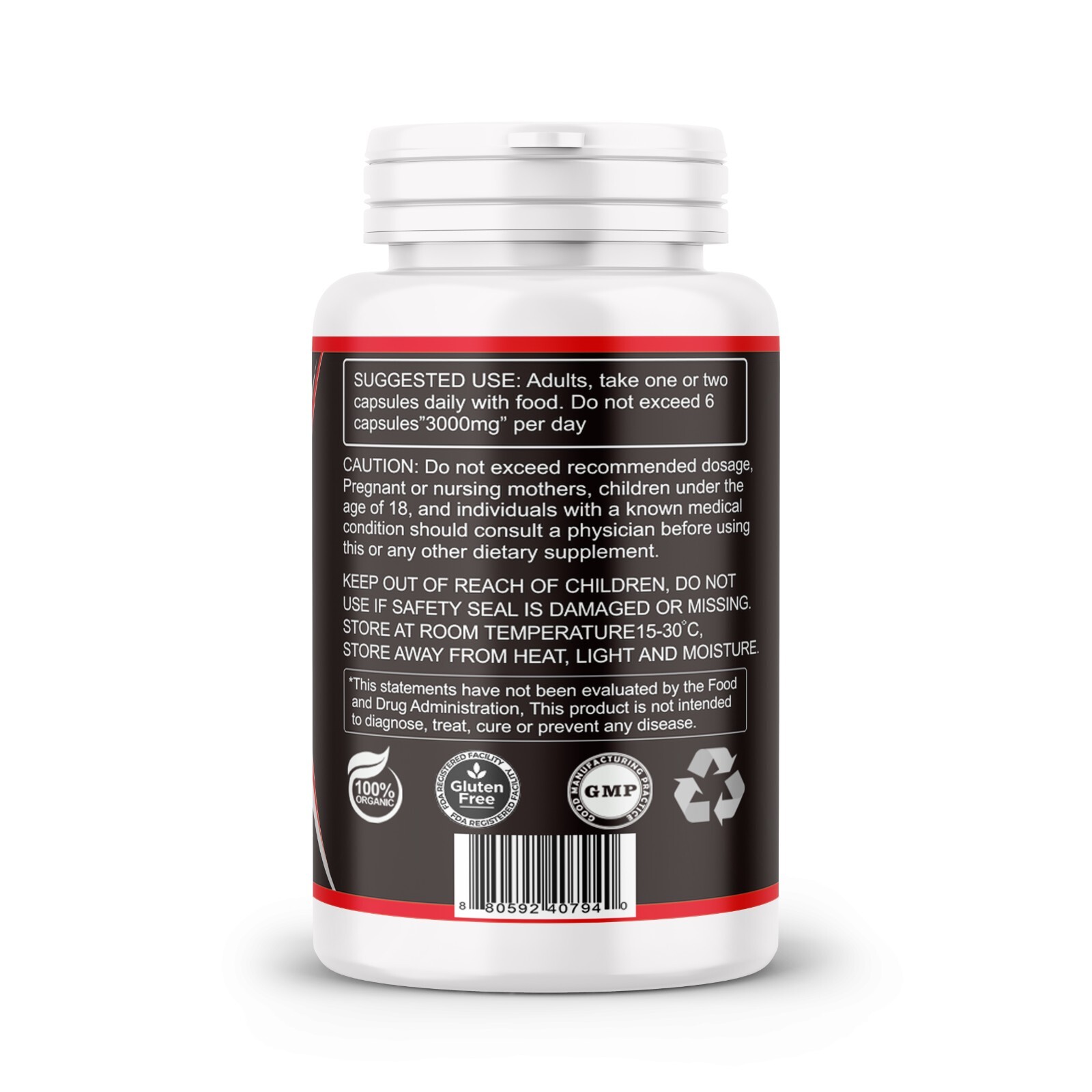 TRIBULUS TERRESTRIS 96% SAPONINS EXTRACT SPORT DIETARY SUPPLEMENT NO GMO 60 Caps