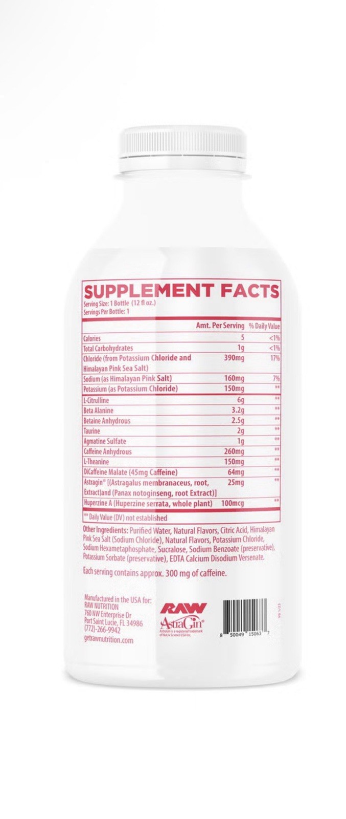 RAW THAVAGE High-Stim Pre-Workout Ready To Drink Sour Watermelon 12 fl oz12 PACK