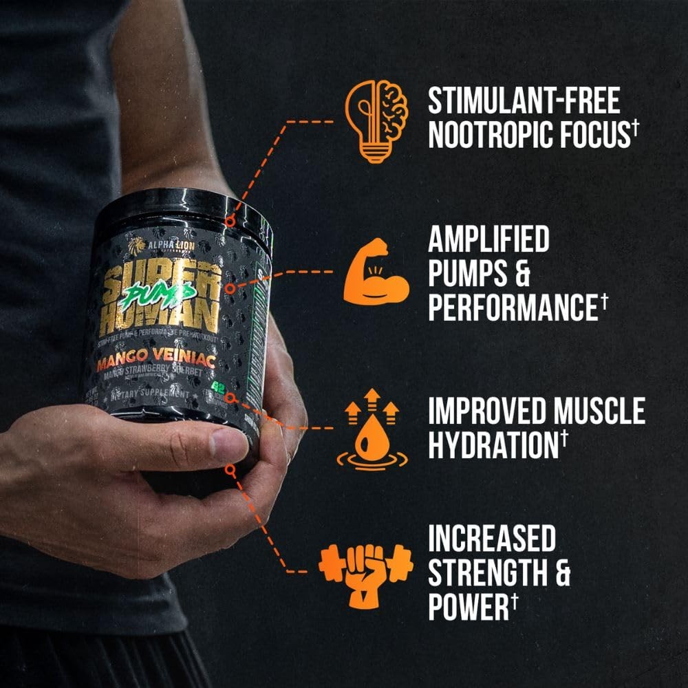 ALPHA LION Superhuman Pump Pre Workout Powder, 12.96 Ounce (Pack of 1)