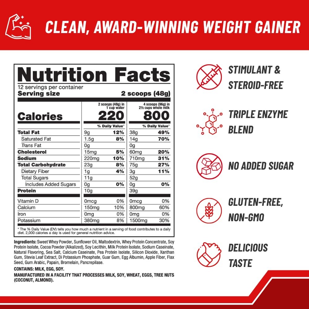 Naturade Weight Gain Nutrition Drink Mix for Healthy Weight Support, Balanced…
