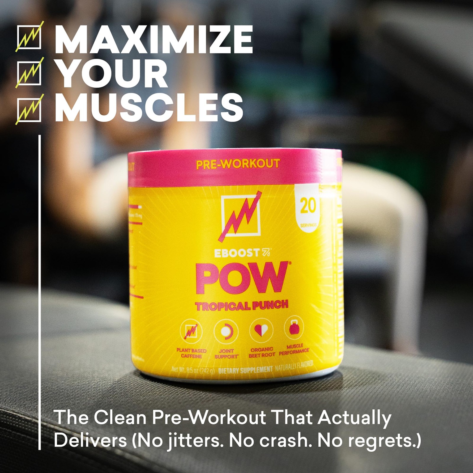EBOOST POW Pre-Workout Powder Tropical Punch 20 Servings