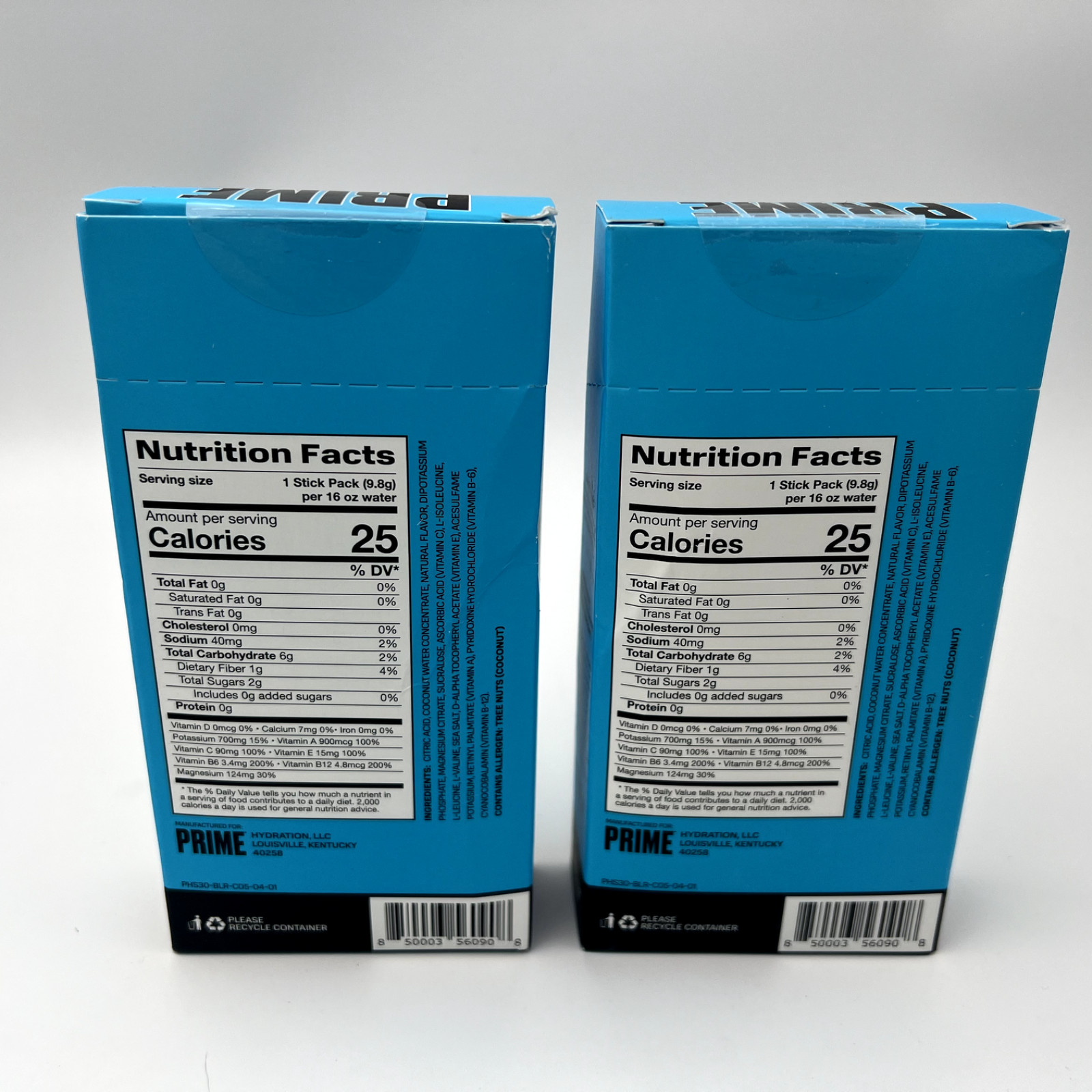 PRIME BLUE RASPBERRY Hydration Sticks (Set of 2 boxes – 12 sticks total)
