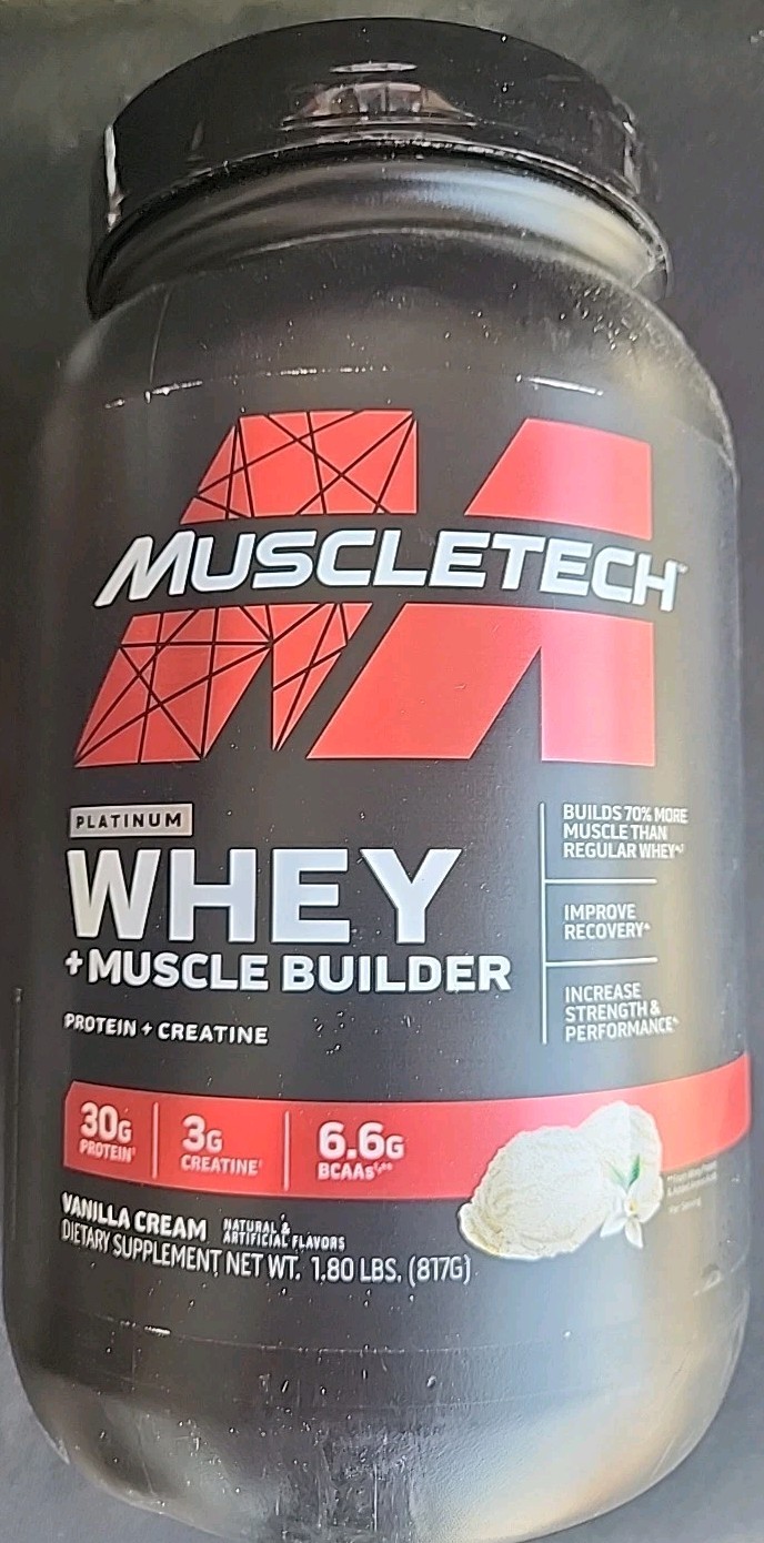 1 MuscleTech Whey + Muscle Builder 30G Protein Powder, Vanilla Cream 12/26