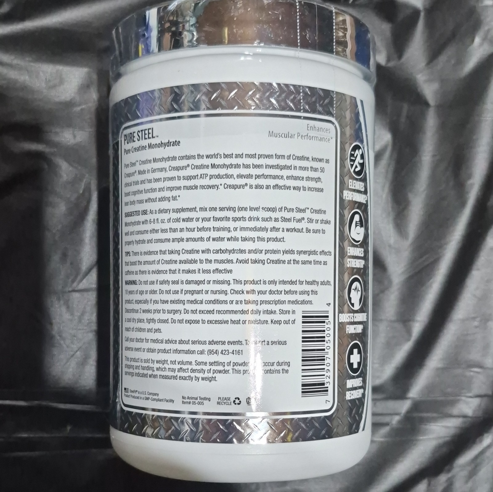 STEELFIT Pure Steel Creapure Creatine Monohydrate Powder Unflavored 500g