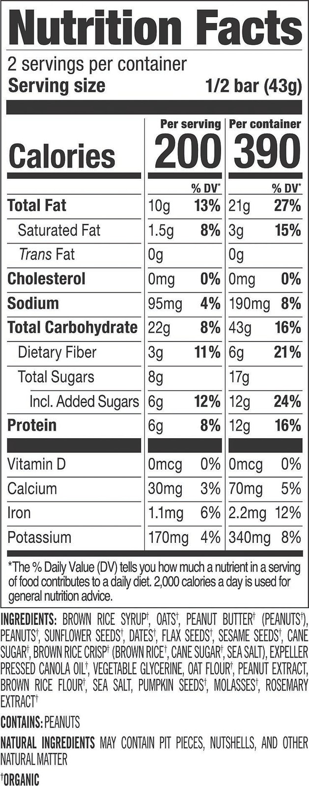 Probar Meal Peanut Butter Bar – Nutritious Energy Food for On-the-Go Pack of 12