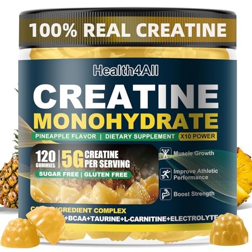 Creatine Monohydrate Gummies 5g 120ct Strength Energy Muscle Growth