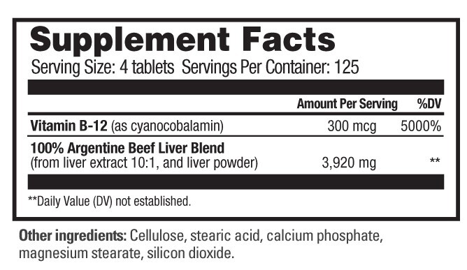 Beverly International ULTRA 40 BEEF LIVER 500 Tablets – Exp. 02/14/26