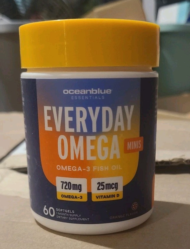 Everyday Omega-3 Fish Oil Minis – 720mg Omega-3 – Orange Flavor (60 Softgels)