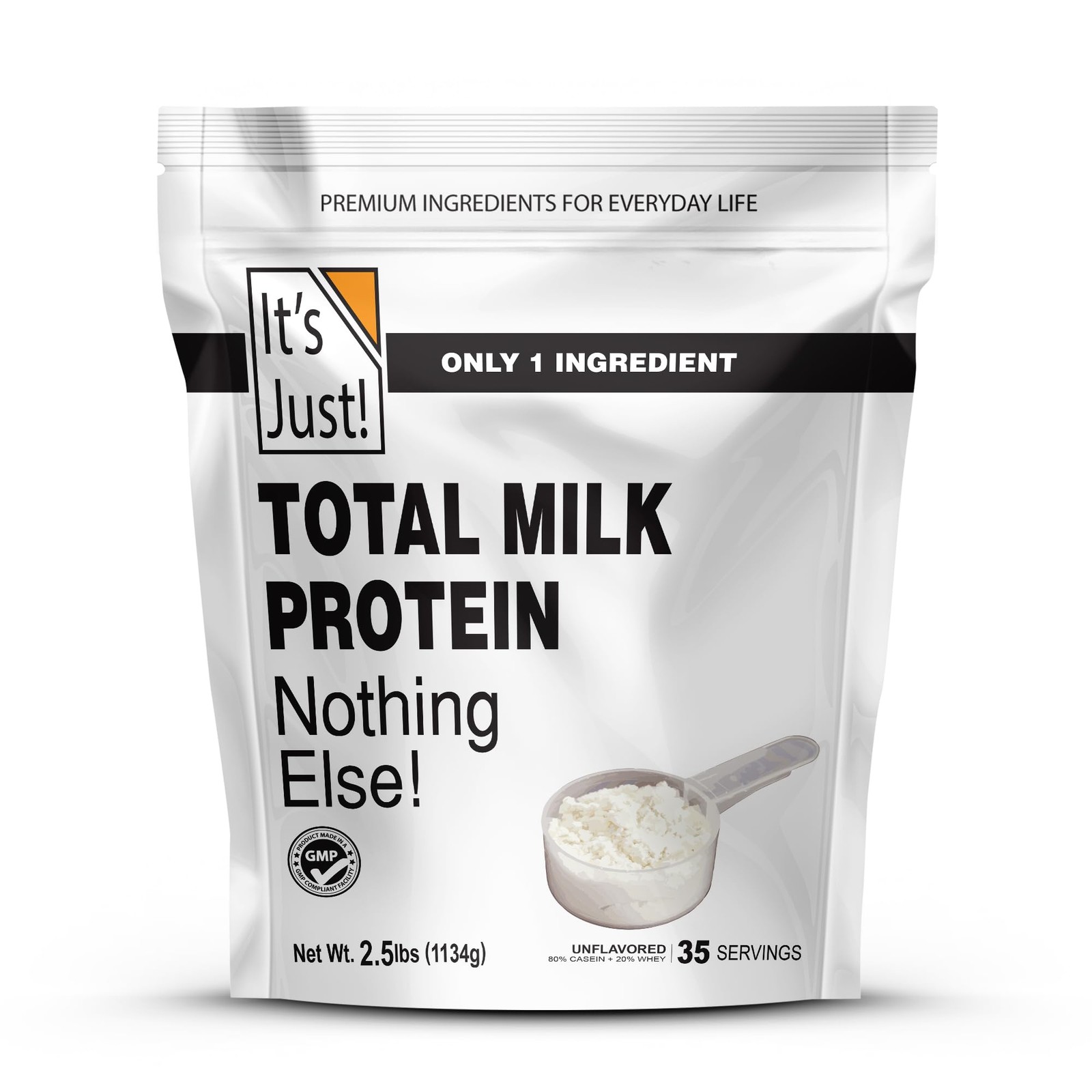 It’s Just! Total Milk Protein Concentrate Powder 2.5lb Unflavored Non-GMO Gluten