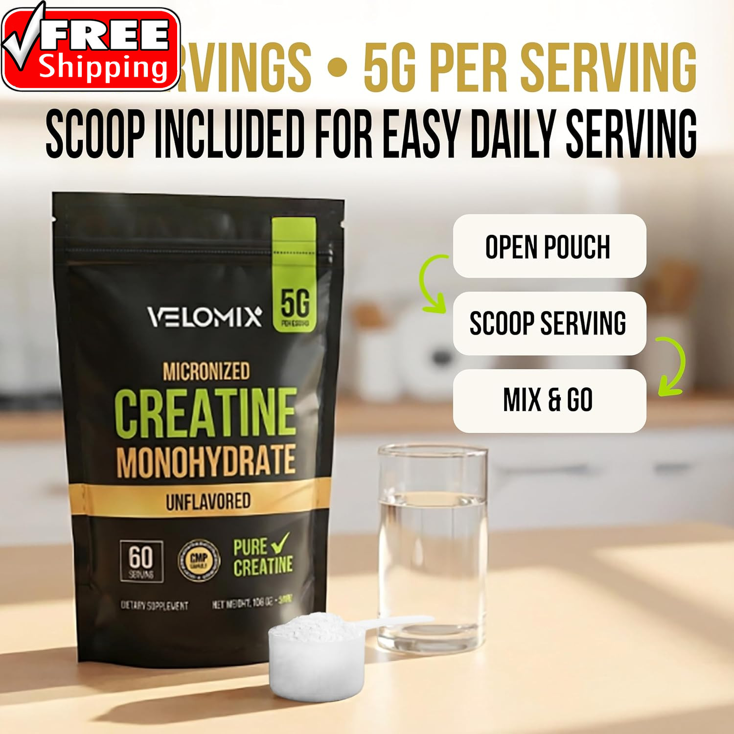 Micronized Creatine Monohydrate Powder – 100% Pure Creatine Powder Unflavored an