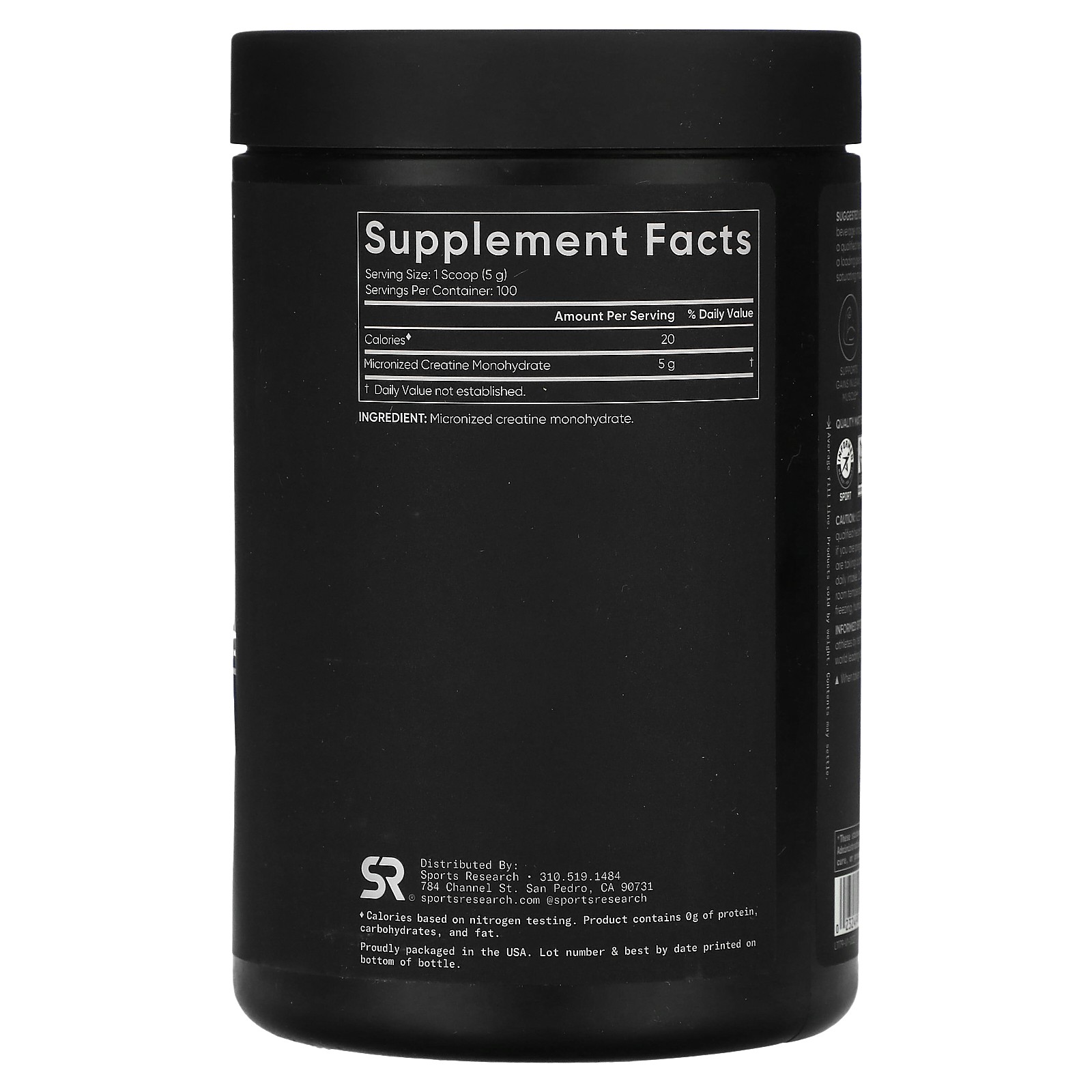 Creatine Monohydrate, Unflavored, 1.1 lb (500 g)