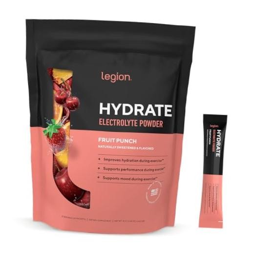 Hydrate Electrolyte Powder Packets with 20 Servings (Pack of 1) Fruit Punch