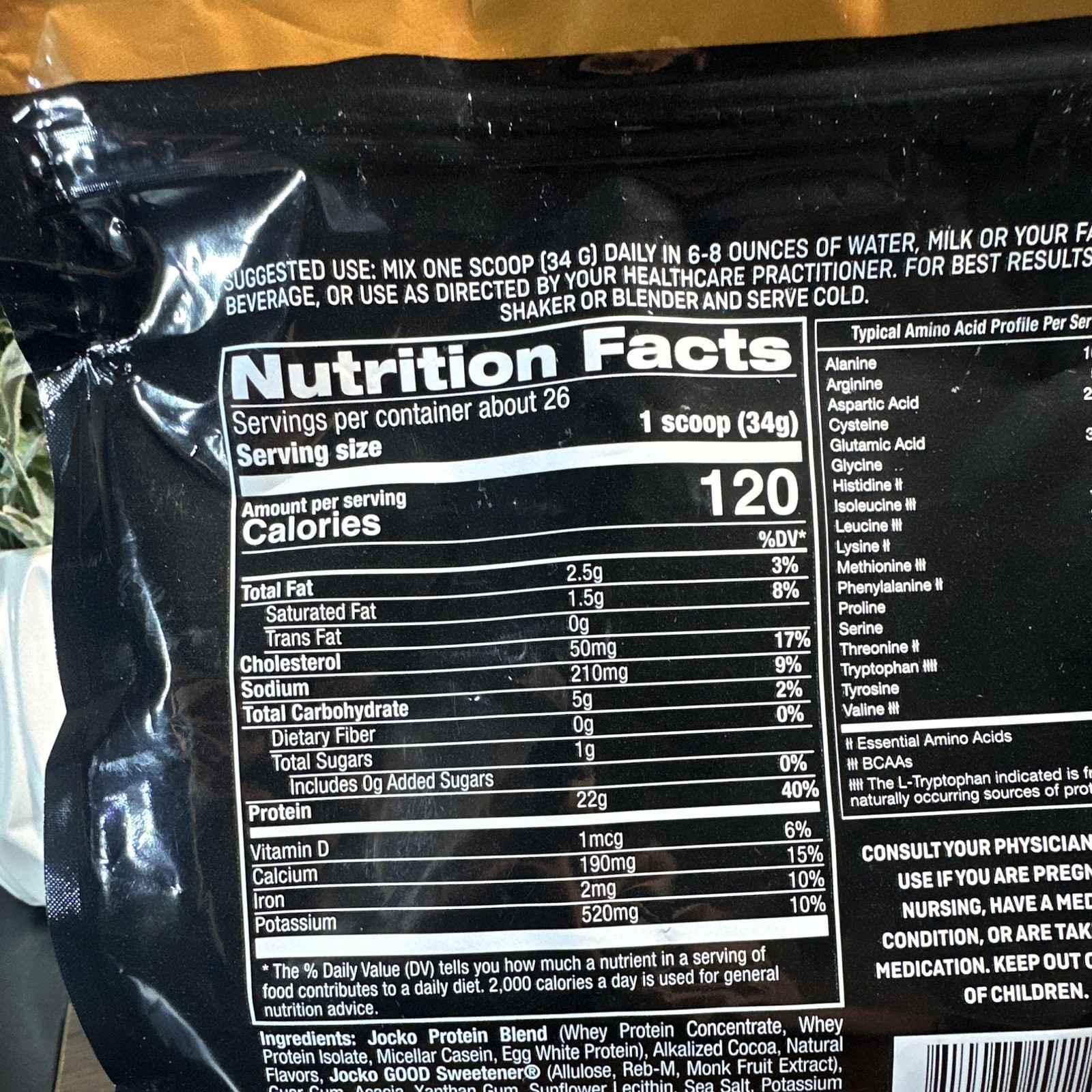 JOCKO Mölk Protein Powder, Chocolate Milkshake, Whey Casein Egg, 32 oz