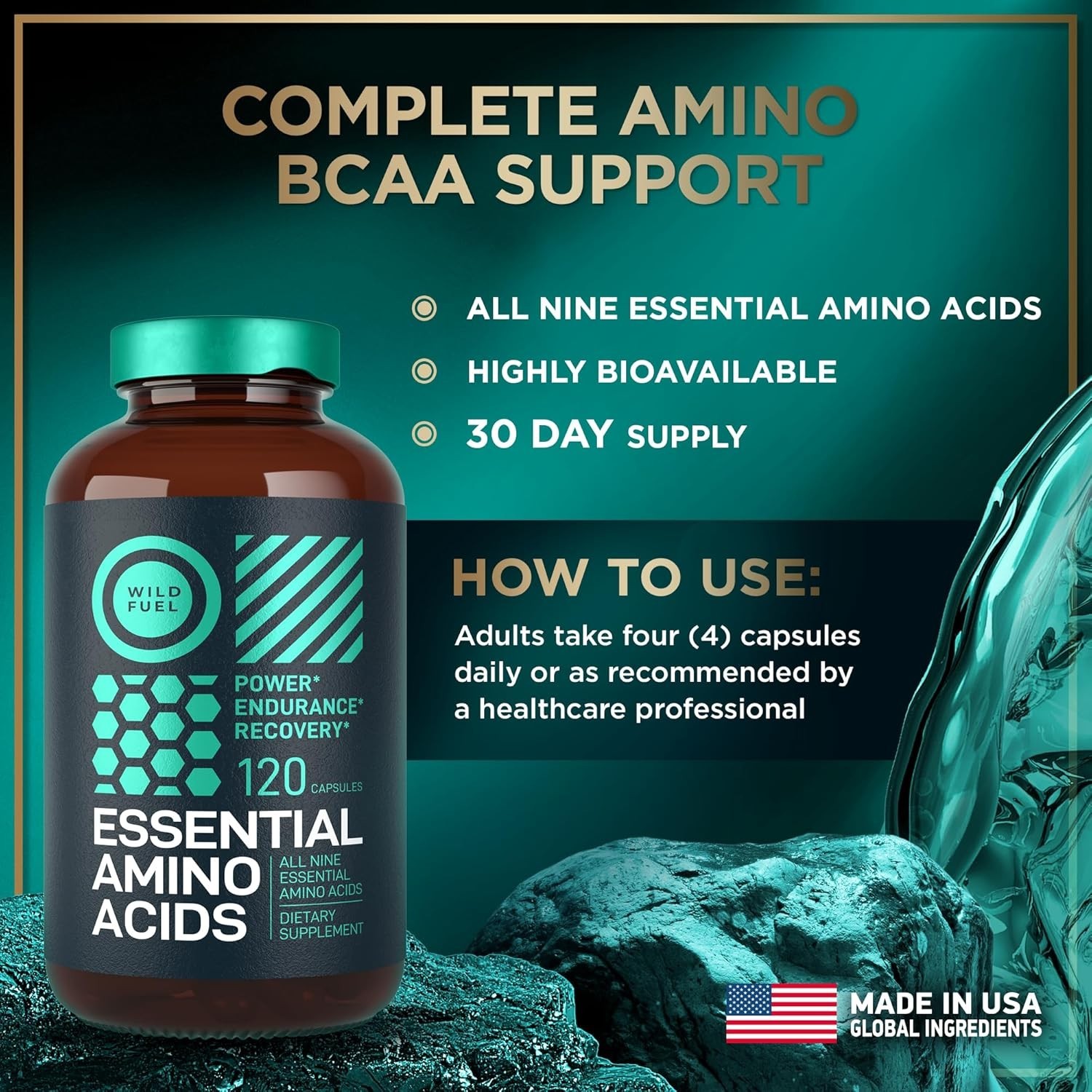 Essential Amino Acids – 1 Gram Per Serving Powder Blend of All 9 Essential Amino