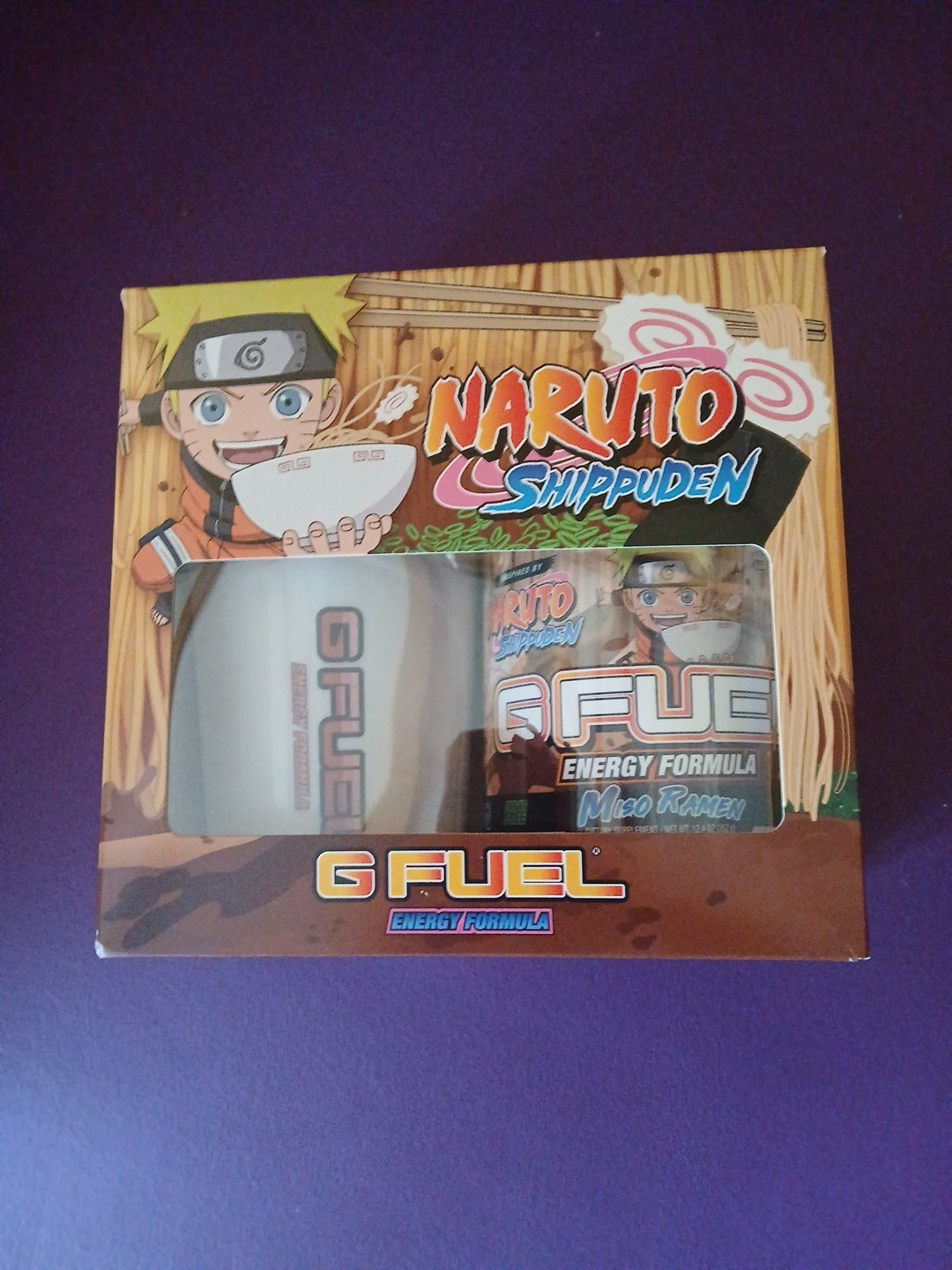 G Fuel Naruto Miso Ramen Collector’s Box Tub + Shaker Cup Sticker Energy Formula