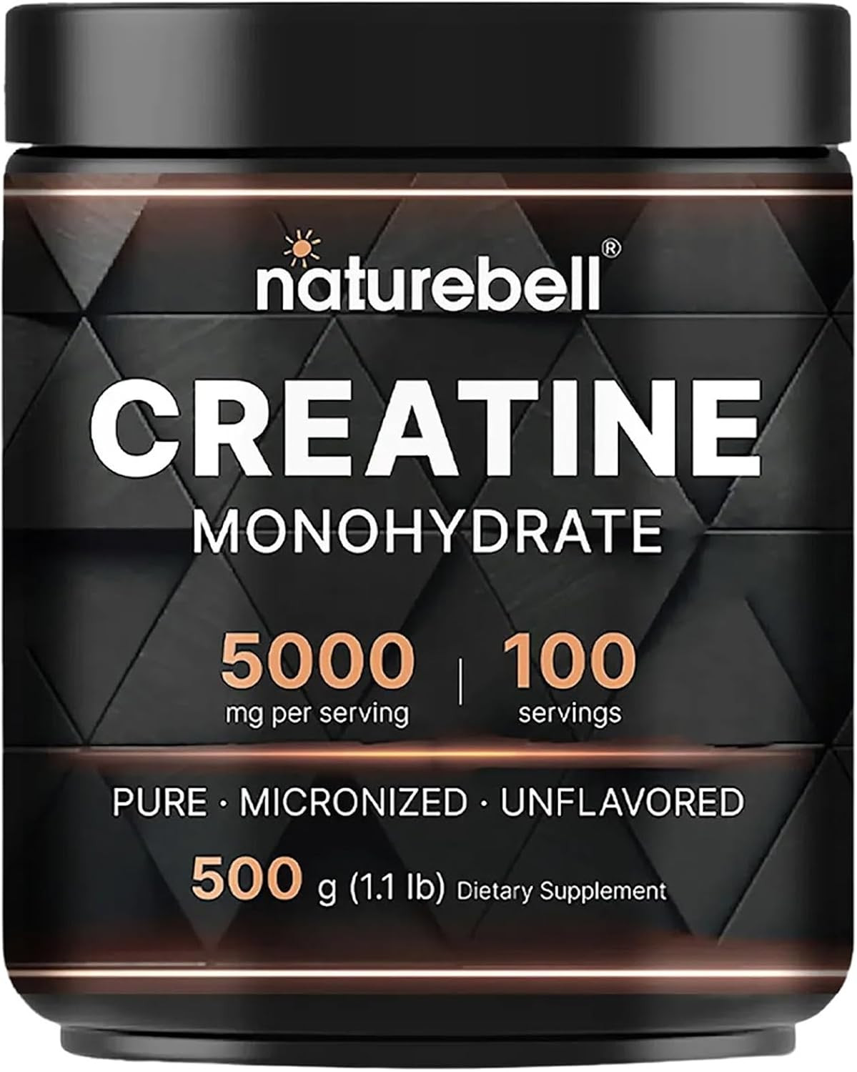 Instant Creatine Monohydrate Powder 500 Grams, 5000mg Per Serving, Unflavored