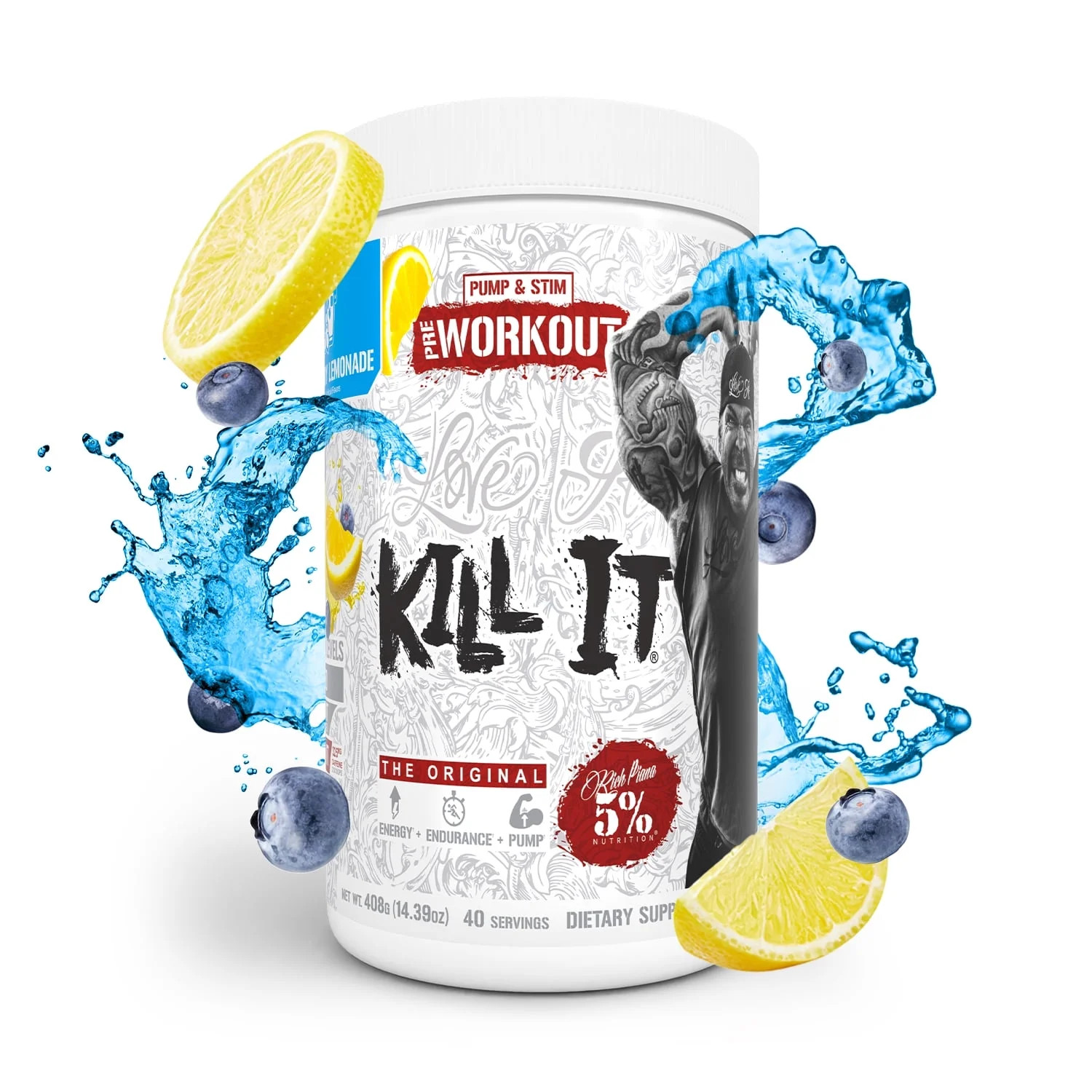 Rich Piana Kill It Pre-Workout Powder Supplement with Creatine & Caffeine for Pu