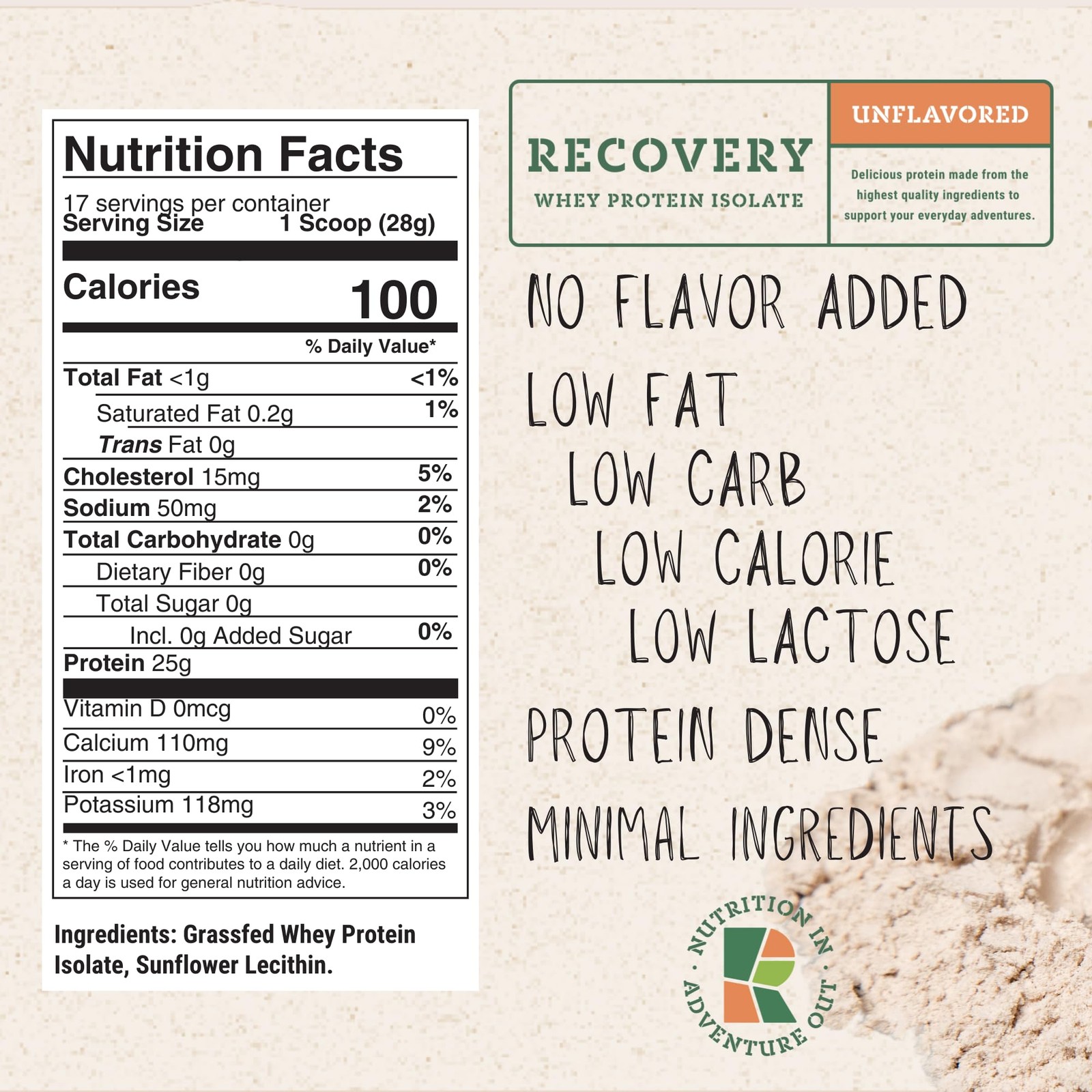 Realand Whey Protein Isolate GrassFed Protein Powder for Recovery 22g of Pr…