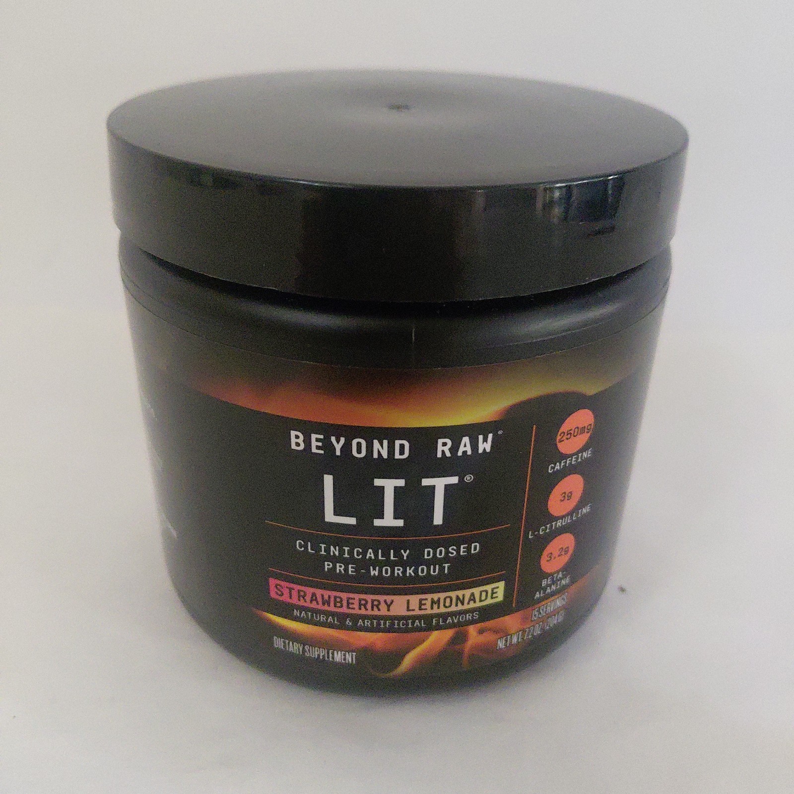 Beyond Raw LIT Strawberry Lemonade Clinically Dosed Pre-Workout 15 Servings 204g
