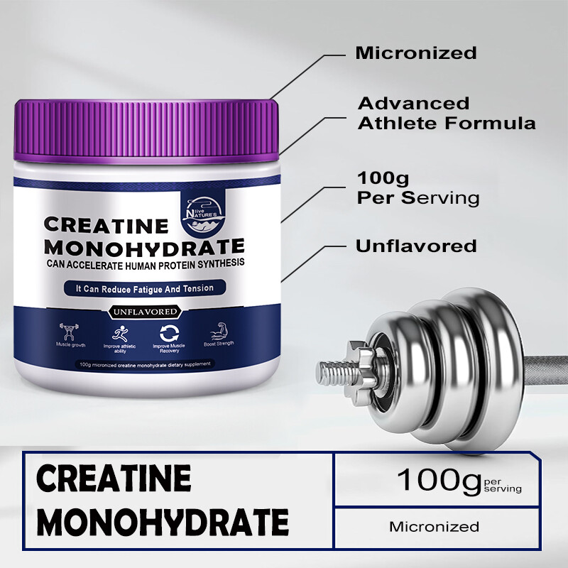 Creatine Monohydrate Powder Muscle gain (Micronized) 5g per serv 100g Unflavored