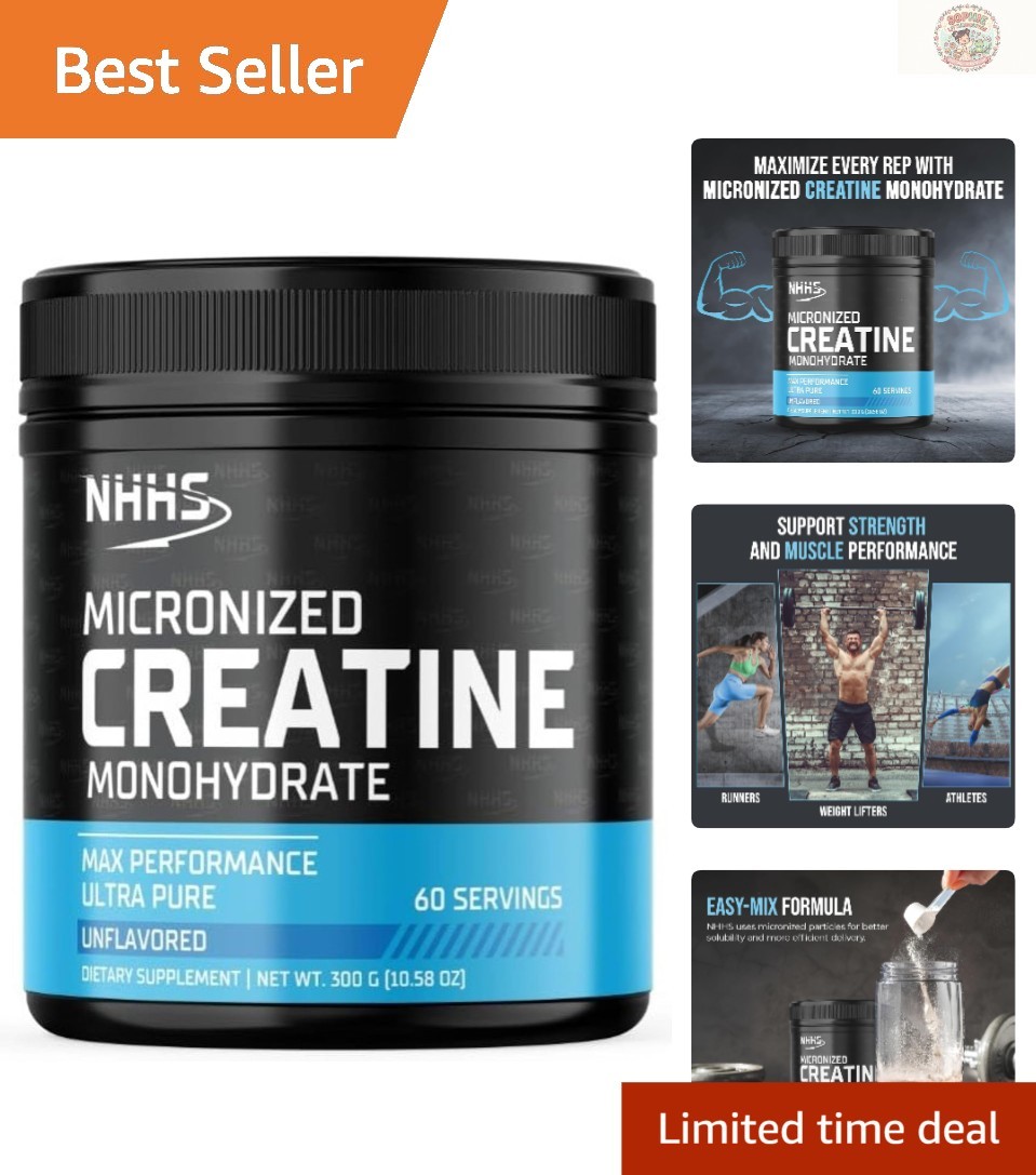 5g Micronized Creatine Monohydrate – Ultra-Pure, Easy-Mix Formula | 60 Servings