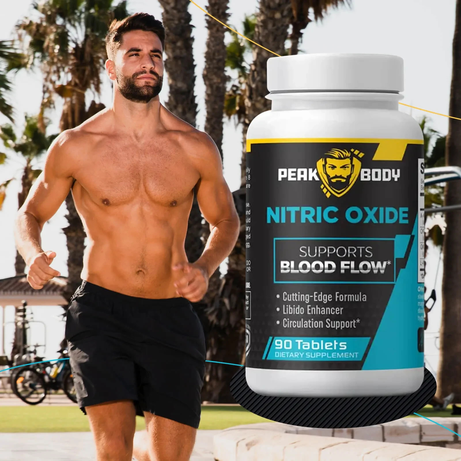 PeakBody Nitric Oxide 90 Tablets – Max Strength Blood Flow & Libido Support