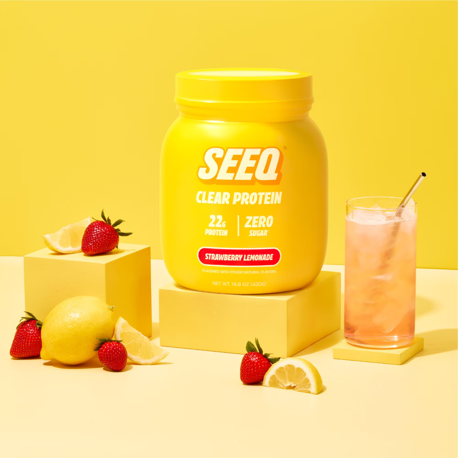 Seeq Clear Protein Powder – Strawberry Lemonade – 15 Servings