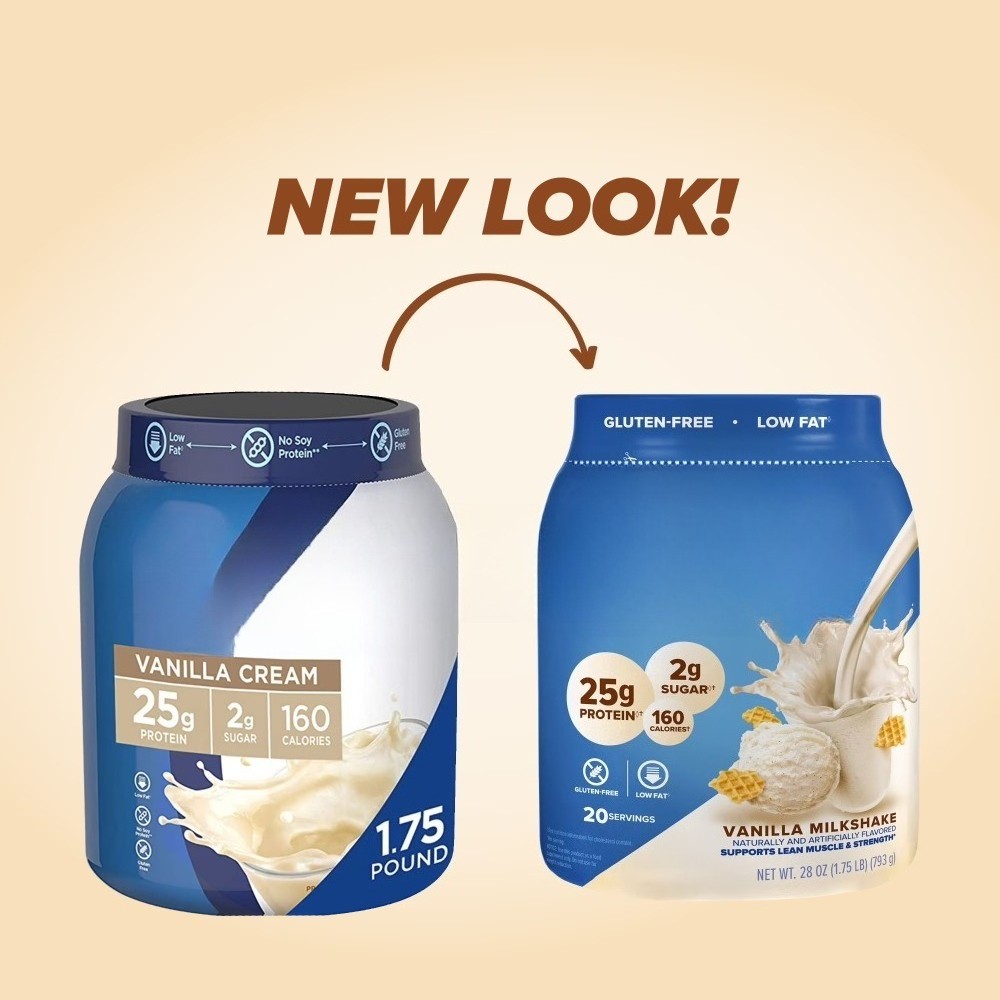 100% Whey Protein Powder, Vanilla Cream, 25g Protein, 1.75 lbs