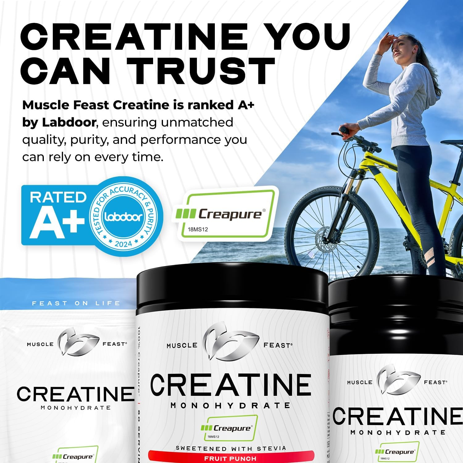 Creapure Vegan Creatine Monohydrate Unflavored 300g 60 Servings 99.9 Pure