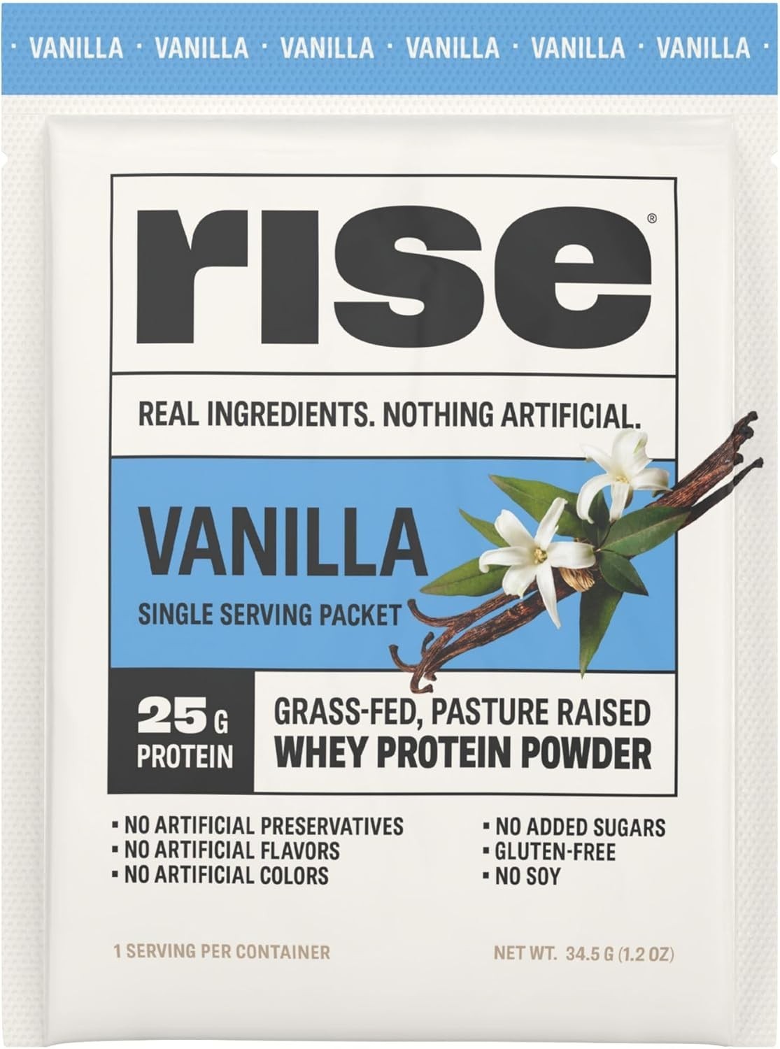 Grass-Fed Whey Protein Powder – Vanilla | 25G Protein No Artificial Flavors, Col