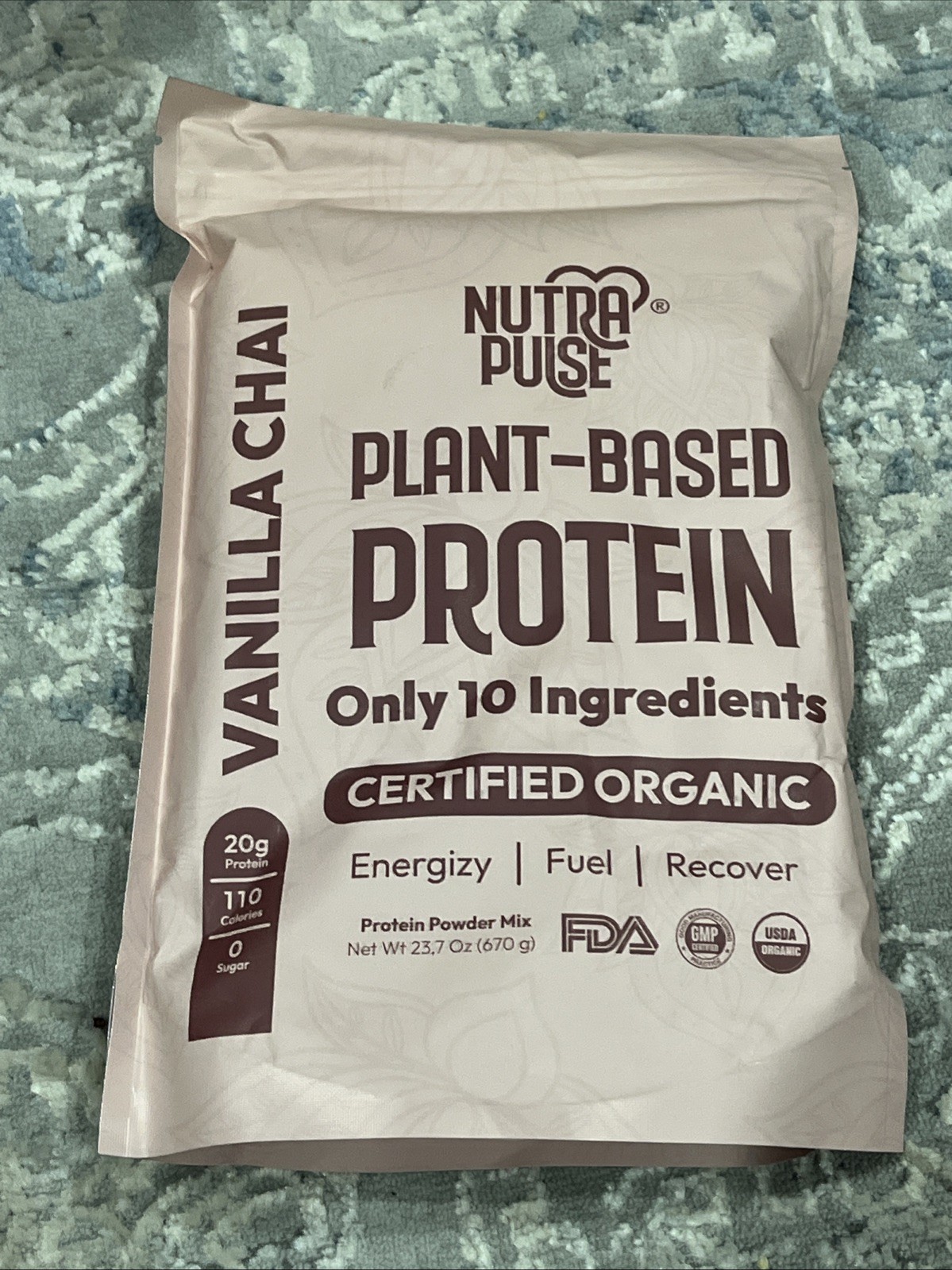 Nutra Pulse Plant Based Protein Powder Vanilla Chai. 23.7oz Exp 01/26