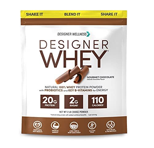 Designer Wellness Designer Whey Natural 100% Whey Protein Powder Chocolate 2 lb
