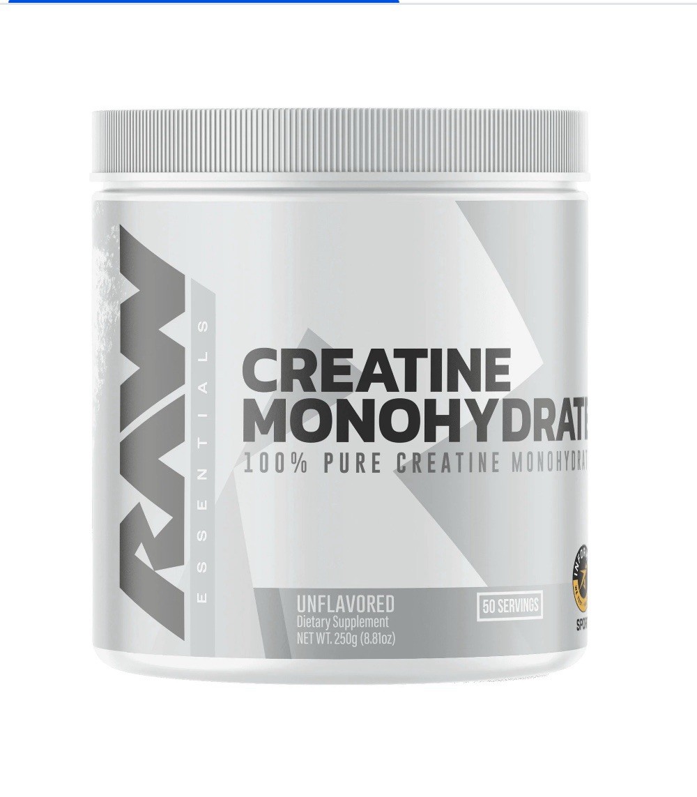 RAW Nutrition 100% Pure Creatine Monohydrate Powder 8.81 oz New Sealed