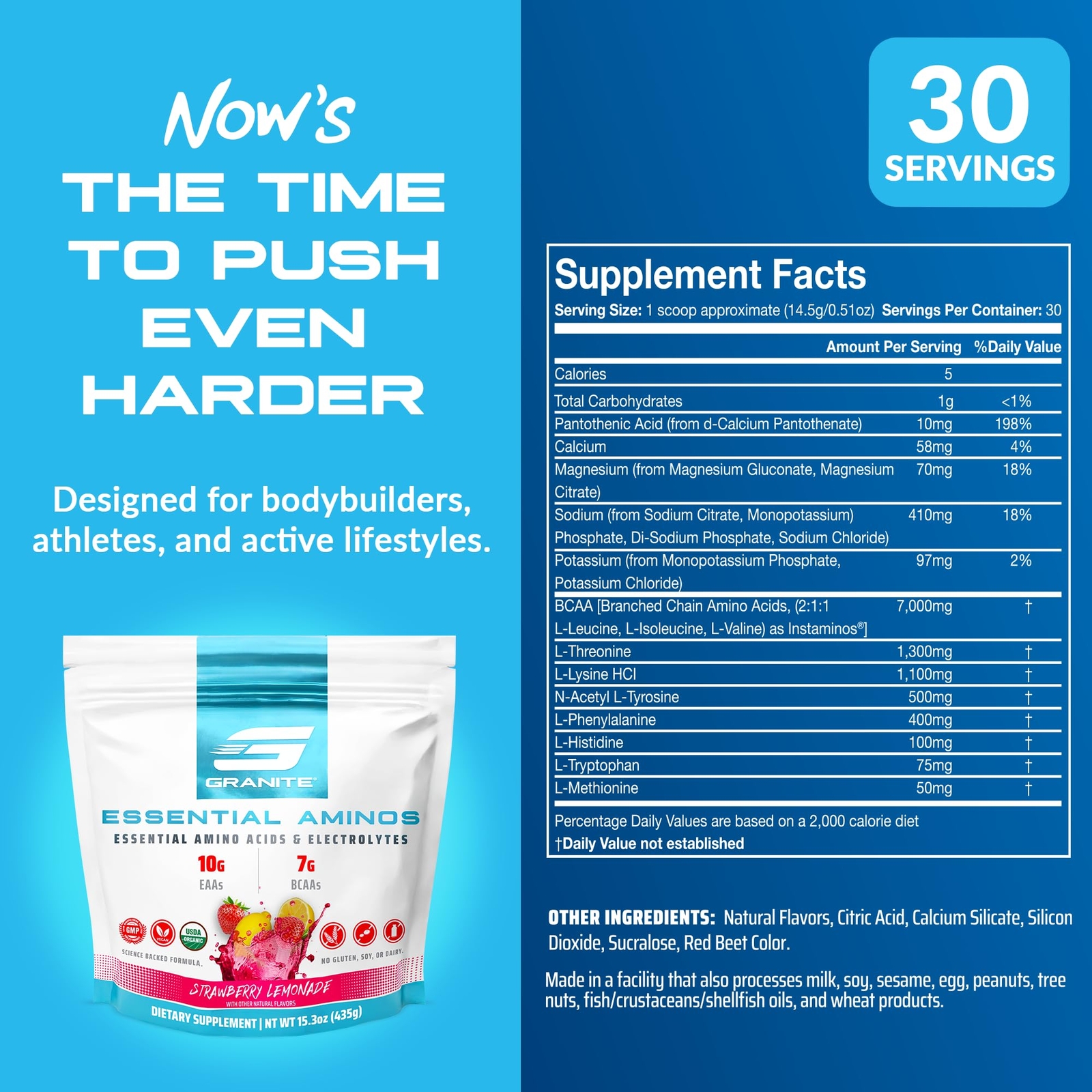 Granite Essential Amino Acids Powder for Muscle Recovery and Growth with 10g …