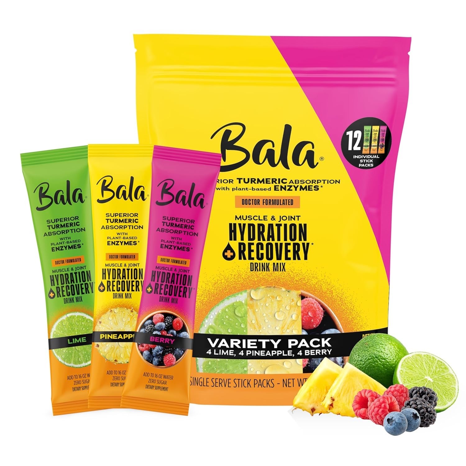 BALA HYDRATION RECOVERY DRINK MIX 12 PACK